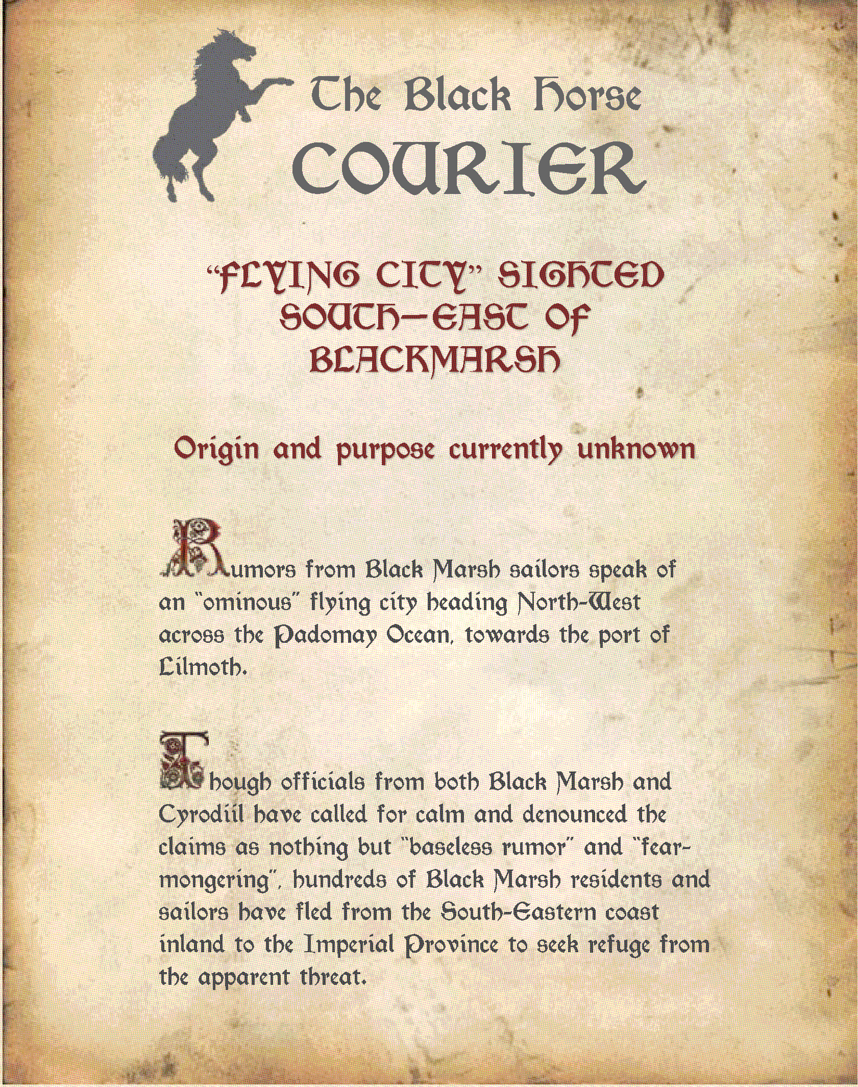 “Flying City” sighted South-East of Blackmarsh, page 1
