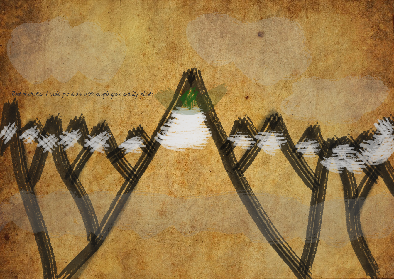 rough painting of mountains