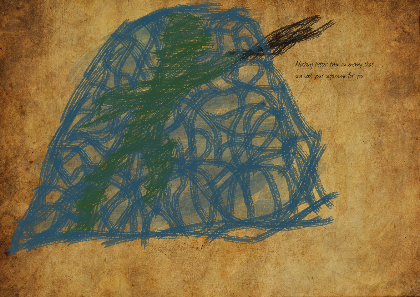 fighting Orc encased in ice